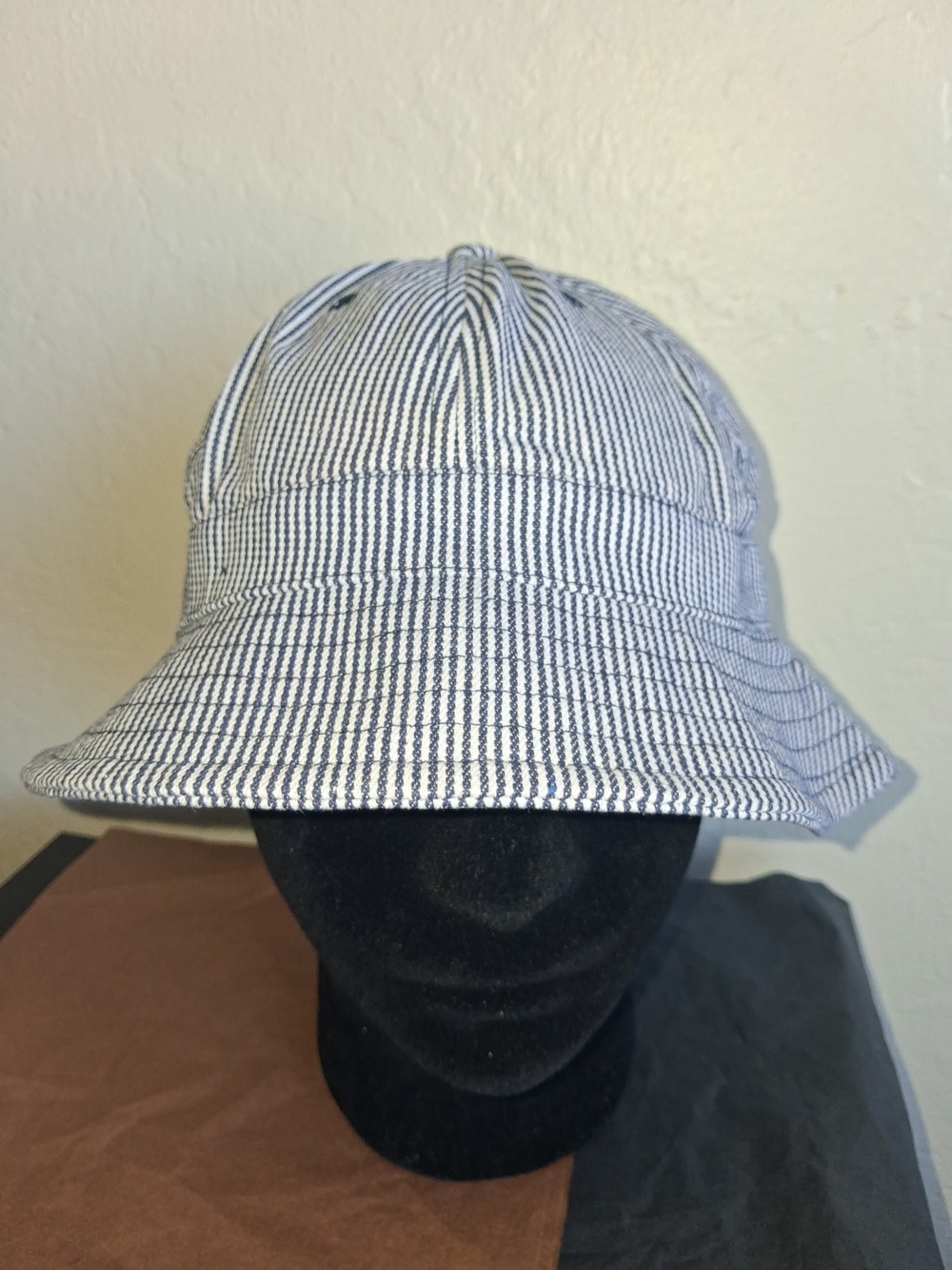 Striped Blue and White Bucket Hat - Men Or Woman